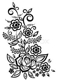 En badehætte med blomster i alle farver er et stort hit fra beco. Sort Hvide Blomster Og Blade Floral Stock Vektor Colourbox