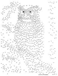 Click the dots in the correct order to complete each painting. Connect The Dots To Reveal The Picture Of The Owl There Are A Whopping 1100 Dots To Connect Keeping Your Kids Busy For Quite Some Time Let Your Kids Race To See Who Can Complete The Dot To Dot First This Activity Would Fit Well With An Animals Or Birds