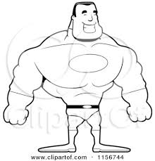 Choose your favorite coloring page and color it in bright colors. Cartoon Clipart Of A Black And White Strong Super Hero Man Vector Outlined Coloring Page By Cory Thoman 1156744