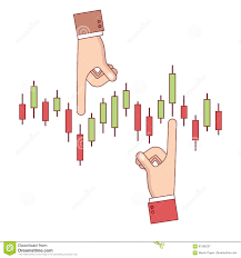 Business Man Analyzing Index Candlestick Chart Stock Vector