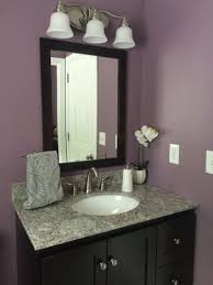 Purple is gorgeous & sophisticated when paired with more neutral organic. Bathroom Remodel Plum Paint Granite Dark Vanity Painting Bathroom Bathroom Colors Plum Bathroom