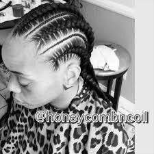 5 Large Straight Back Cornrows With Tiny Braids For Parts Using Feed In Method For Extension Straight Back Cornrows Feed In Braid Cornrows