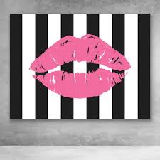 Black And White Kiss Canvas Fashion Kiss Modern Canvas Wall Art Pop Art Canvas Pop Art Canvas Paint Modern Wall Art Canvas
