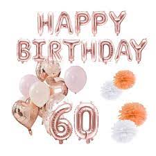 Du glückliches geburtstagskind , du siehst noch immer aus wie 50! Deko Set 60 Geburtstag Rosegold