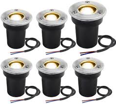 Landscape Lights Sunriver 6pack Led Well Lights 1w 12v 24v Ground Lights Ip67 Waterproof Low Voltage Landscape Lighting Spotlight For Driveway Deck Step Garden Lights Outdoor Warm White Amazon Com