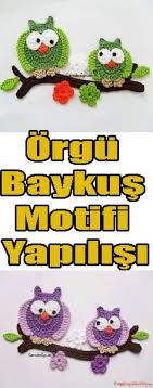 Orgu Knight Motiflerle Orgu Susleme Tig Isi Owl Crochet Patterns Knitting Crochet Lessons
