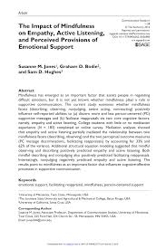 Pdf The Impact Of Mindfulness On Empathy Active Listening And Perceived Provisions Of Emotional Support