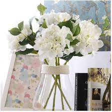 5 out of 5 stars. Famibay Artificial Flowers 3 Big Silk Hydrangea Heads Fake Flower For Decoration Faux Flower Bouquet Wedding Flower White Amazon Co Uk Home Kitchen
