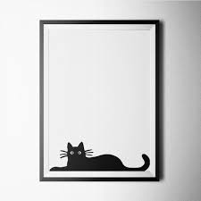Black And White Cat Pictures To Print Cat Poster Design Print Affiche A4 8 2x11 6 Inch Art Black Cat Art Poster Wall Art