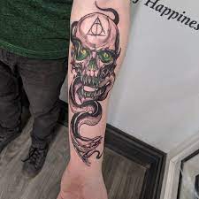My New Dark Mark Inspired Tattoo Dark Mark Tattoos Tattoos Harry Potter Tattoo Sleeve