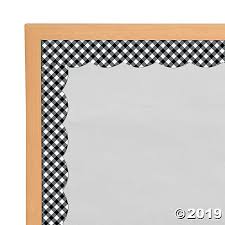 Black And White Gingham Border Schoolgirl Style Black White Gingham Bulletin Board Borders Oriental Trading In 2020 Bulletin Board Decor Bulletin Board Borders Board Decoration