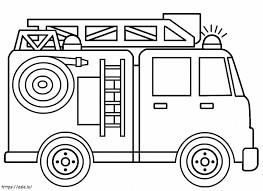 Coloriage Camion de pompiers simple 5 à imprimer dessin