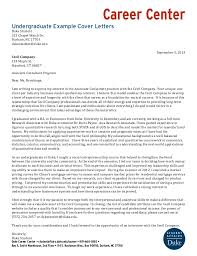 Undergraduate Student Example Cover Letters