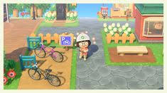 I find myself playing after work, so by the time i sign in the sun is setting in my game. Bike Parking Inspiration Ma 0167 5295 3859 For The Sign Design Acnhislandinspo Animal Crossing Game Animal Crossing Qr Codes Animal Crossing
