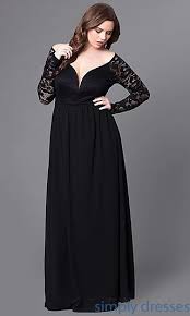 Long Black Plus Size Prom Dress With Long Sleeves Plus Size Formal Dresses Plus Size Black Dresses Plus Size Evening Gown