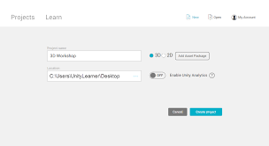 Creating New Projects Unity Learn