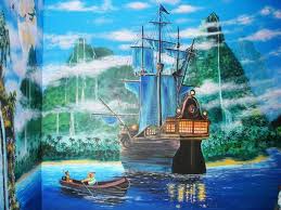 Peter Pan Pirate Ship Mural For The Kids Bedroom Kids Room Wall Murals Kids Room Murals Childrens Murals