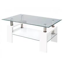 Modern & contemporary glass coffee table collection: Tables Home Garden Furniture Contemporary Modern Black Glass Coffee Table With Shelves Stainless Steel Legs
