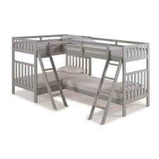 Alaterre Furniture Aurora Dove Gray Twin Over Twin Bunk Bed With Quad Bunk Extension Ajau0380 The Home Depot Twin Bunk Beds Alaterre Furniture Bunk Beds