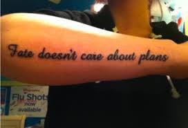 After the tattoo is complete, keep the area clean with soap and water, avoid exposing it to the sun, use a moisturizer, and don't go swimming. Fate Doesn T Care About Plans Like This Saying Tattoo Photography I Tattoo Tattoo Care
