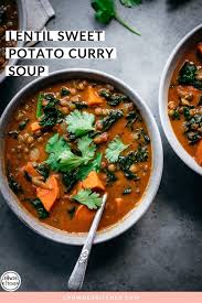 Curry Lentil Sweet Potato Soup Vegan Crowded Kitchen Recipe Sweet Potato Lentil Curry Sweet Potato Soup Vegan Sweet Potato Curry Vegan