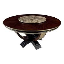 Desalto round clay table with table with lazy susan flus designed by marc krusin. Round Dining Table With Emperador Marble Lazy Susan For Sale At 1stdibs