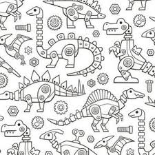 Comment what types of wallpapers you want to see next.timestamps:0. Colorful Fabrics Digitally Printed By Spoonflower Robot Dinosaurs Black White Coloring In 2021 Robot Dinosaur Robot Wallpaper Dinosaur Wallpaper