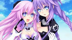 Of all the hair colors in anime, purple might take the cake for having the most famous characters. Blue Eyes Long Hair Purple Hair Pink Hair Sister Anime Hyperdimension Neptunia Mk2 Tsunako Anime Girls Purple Heart Wallpaper 1920x1080 318312 Wallpaperup