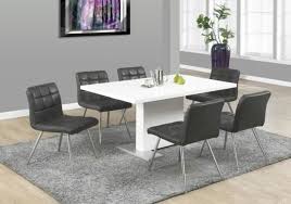 Versatile wood look dining table is useful for casual or formal dining in your kitchen, living room or work area. Monarch Specialties High Glossy White Dining Table 35 X 60 Inch For Sale Online Ebay