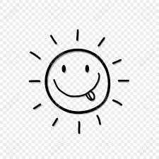 Sun clipart transparent background black and white. Vector Black Silhouette Illustration Of Cute Hand Drawn Smiling Sun With Tongue Out Icon Isolated On Transparent Background Royalty Free Cliparts Vectors And Stock Illustration Image 105100991