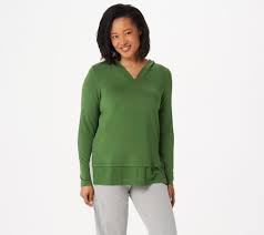 Cuddl Duds Ultra Soft Comfort Hooded Tunic With Rib Detail Qvc Com