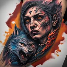 Blue rose with lightning