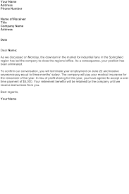 Don't post an announcement on your company's bulletin board saying, notice employee termination, the following people. Termination Letter Sample Download Free Business Letter Templates Forms Menus Certificates And More