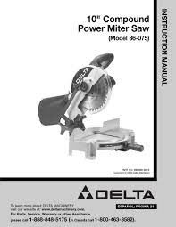To unlock a miter saw, push down on the saw to unlock the head and loosen the. Delta 36 075 Instruction Manual Pdf Download Manualslib