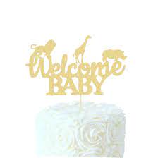 Buy Welcome Baby Baby Shower Cake Topper Gold Glitter Jungle Wild Safari Animal Baby Shower Cake Topper Party Supplies Decorations Hellip Online In Vietnam B083srfzh5
