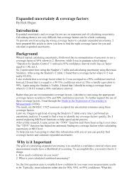 Add all the deviations and divide by the number of measurements to obtain the average deviation: Https Nfogm No Wp Content Uploads 2016 03 Expanded Uncertainty Coverage Factors By Rick Hogan Pdf