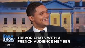 Derek@mainstayentertainment.com +1 310 860 2880. Trevor Chats With A French Audience Member The Daily Show Youtube