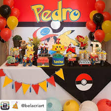 O Pedro Adora Pokemon E A Belacriart Fez Essa Proposta Bem Divertida Para Comemorar Seus 7 A Pokemon Birthday Party Pokemon Party Decorations Pokemon Party