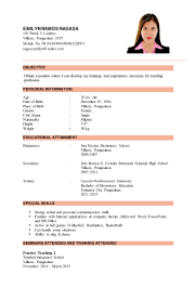 Resume Samples Emilyn Ragasa