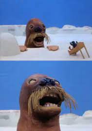 The Pingu Episode Where He Dreams A Giant Walrus Comes Out Of The Ice To Eat Him Pingu Scared Child Walrus