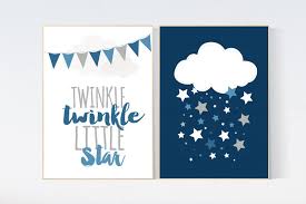 From sweet baby blue to elegant deep navy, blue is anything but dull, and to prove its versatility, almost half of these blue baby rooms are for little girls. Navy Nursery Decor Twinkle Twinkle Little Star Cloud Nursery Navy Gray Royal Blue Baby Boy Nursery Boys Room Baby Shower Navy Nursery
