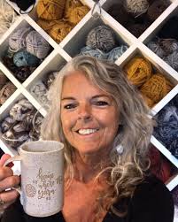This is for all the yarn lovers out there-I know I'm not the only one with  a 'yarn stash'! This gorgeous pottery mug , “home is where the yarn is”, is  by
