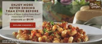 Olive Garden Never Ending Pasta Bowl Is Back Never Ending Pasta Pasta Bowls Pasta