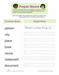 Proper Nouns Education Com Nouns Proper Nouns Nouns Worksheet