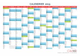 La rentrée scolaire 2019 a lieu le lundi 2 septembre 2019, les vacances sont fixées sur les dates suivantes. Calendrier Annuel Annee 2019 Avec Jours Feries Calenweb Com