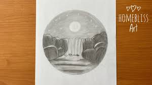 All about drawing sketch with pencil and watercolor ideas. Easy Waterfall Landscape Pencil Sketch Tutorial Step By Step Waterfall Pencil Drawing Youtube