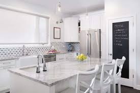 This may helpful for easy clean and gives white light reflection. Adding Color To An All White Kitchen Without Disrupting Your Decor
