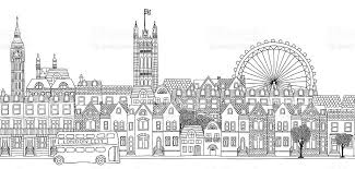 Hand Drawn Black And White Illustration Of London City How To Draw Hands Black And White Illustration London Illustration