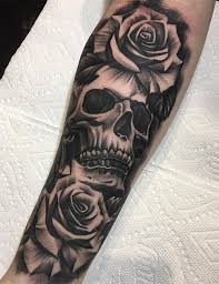 Skull With Roses Tattoo Men Tattoo