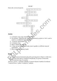Music crossword puzzle answer key. Music Crossword Esl Worksheet By Olganizhnikova